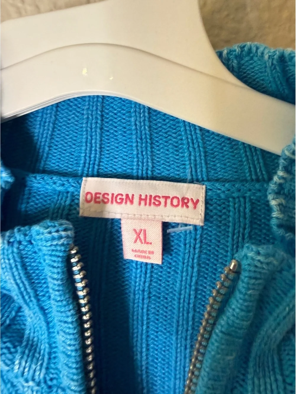 Design History Girls XL Full Zip Sweater